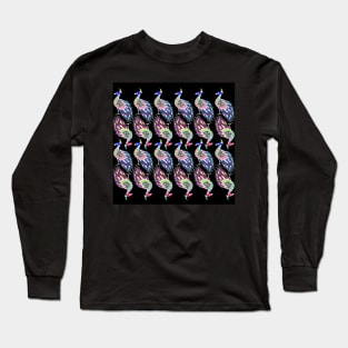 peacocks in light ecopop pattern Long Sleeve T-Shirt